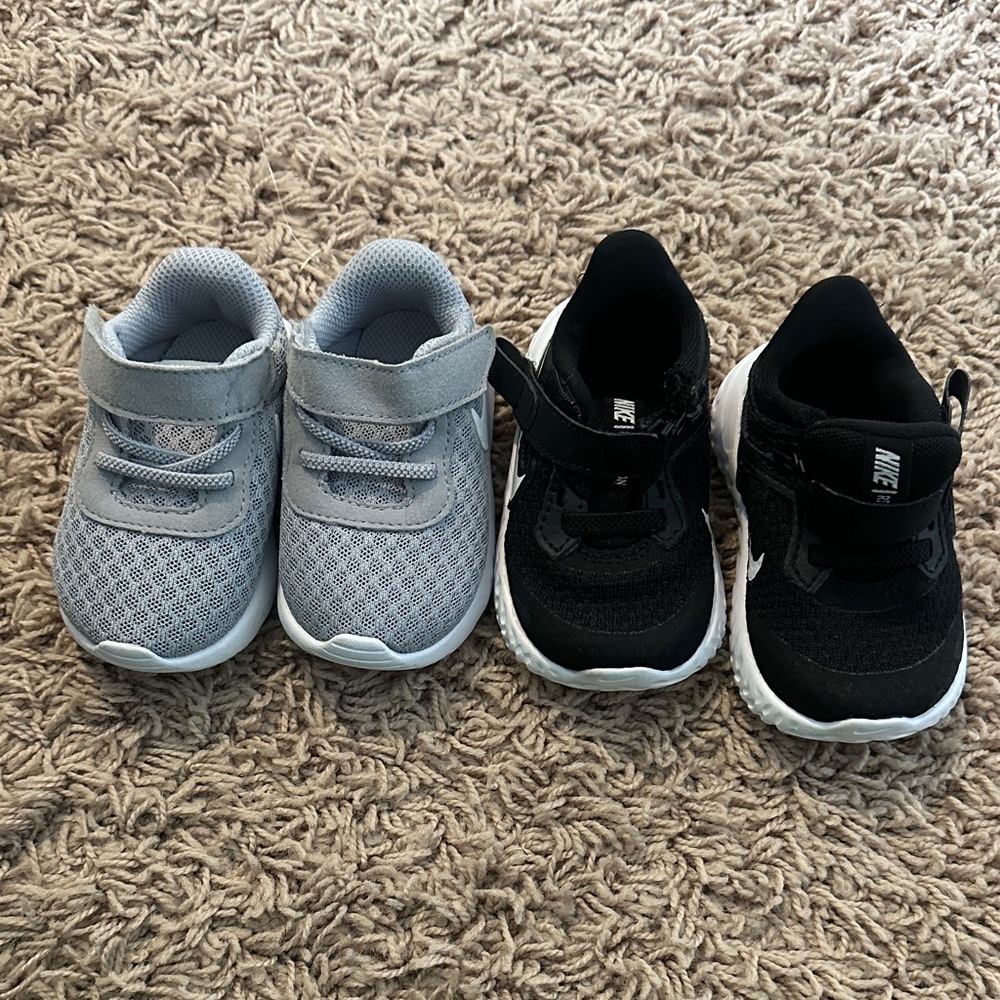 Baby Nike Kids Black and Gray Slip-On Sneakers